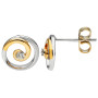 9ct Yellow & White Gold Diamond Swirl Jewellery Set