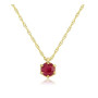  9ct Yellow Gold Ruby Solitaire Earrings & Pendant Jewellery Set