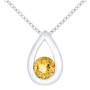 9ct White Gold Citrine Pear Drop Jewellery Set