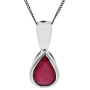 9ct White Gold 7mm Ruby Solitaire Jewellery Set