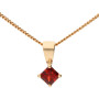 9ct Yellow Gold 3mm Square Garnet Solitaire Pendant & Earrings Jewellery Set
