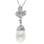 9ct White Gold Pearl & Diamond Floral Jewellery Set