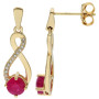 9ct Yellow Gold Ruby & Diamond Jewellery Set