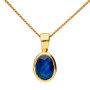 9ct Yellow Gold 7mm Oval Sapphire Solitaire Jewellery Set