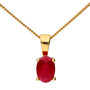 9ct Yellow Gold 6mm Ruby Solitaire Jewellery Set