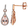  9ct Rose Gold Morganite & Diamond Jewellery Set