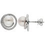 18ct White Gold Pearl & Diamond Swirl Jewellery Set
