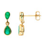 9ct Yellow Gold Emerald Double Drop Pear Shape Jewellery Set