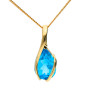 9ct Yellow Gold Swiss Blue Topaz Solitaire Fancy Pear Jewellery Set
