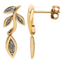 9ct Yellow Gold & Diamond Leaf Jewellery Set