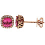 9ct Yellow Gold Pink Tourmaline & Diamond Jewellery Set