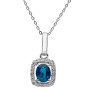 9ct White Gold Sapphire & Rectangular Diamond Halo Cluster Jewellery Set