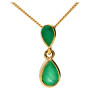 9ct Yellow Gold Emerald Double Drop Pear Shape Jewellery Set