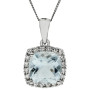 9ct White Gold Aquamarine & Diamond Halo Jewellery Set