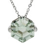 9ct White Gold Hexagonal Green Amethyst Earrings & Pendant Jewellery Set