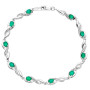 9ct White Gold Emerald & Diamond Twist Drop Jewellery Set
