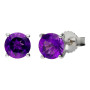 9ct White Gold 5mm Round Amethyst Solitaire Jewellery Set