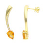 Sterling Silver & Rhodium Plated Citrine Shooting Star Jewellery Set