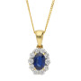 18ct Yellow Gold Sapphire & Diamond Oval Cluster Jewellery Set