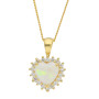 18ct Yellow Gold Diamond & Opal Heart Jewellery Set