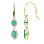 9ct Yellow Gold Emerald & Diamond Marquise Jewellery Set