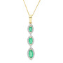 9ct Yellow Gold Emerald & Diamond Marquise Jewellery Set