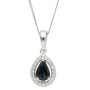 9ct White Gold Sapphire & Diamond Pear Shape Jewellery Set