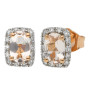 9ct Rose Gold Morganite & Diamond Cluster Pendant & Earrings Jewellery Set