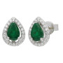 9ct White Gold Emerald & Diamond Jewellery Set