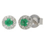 9ct White Gold Emerald & Diamond Cluster Jewellery Set