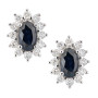 18ct White Gold Sapphire & Diamond Cluster Jewellery Set