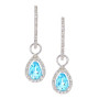 9ct White Gold Sky Blue Topaz & Diamond Pear Drop Jewellery Set