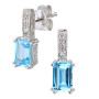 9ct White Gold Blue Topaz & Diamond Jewellery Set