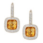 9ct Yellow Gold Citrine & Diamond Halo Jewellery Set