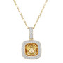 9ct Yellow Gold Citrine & Diamond Halo Jewellery Set