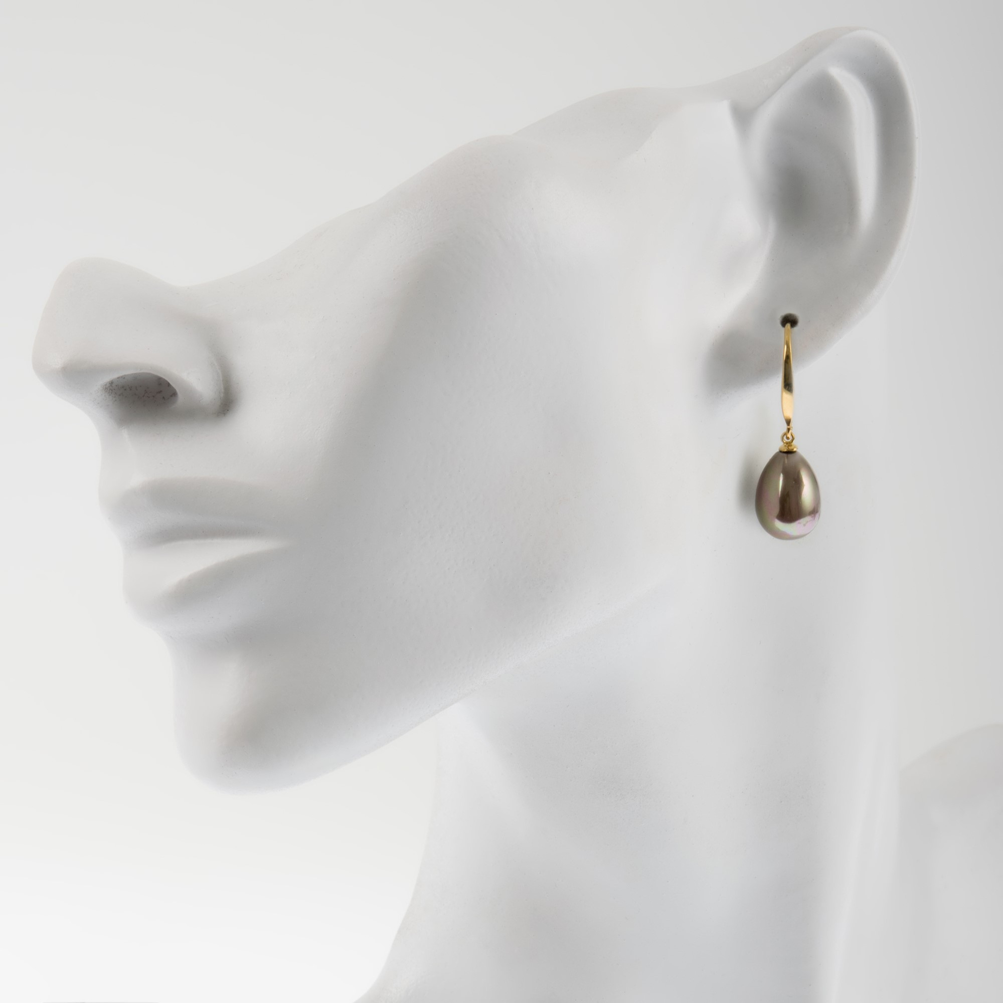 Sterling Silver & Gold Plated Cognac Pearl Drop Earrings | Buy Online ...