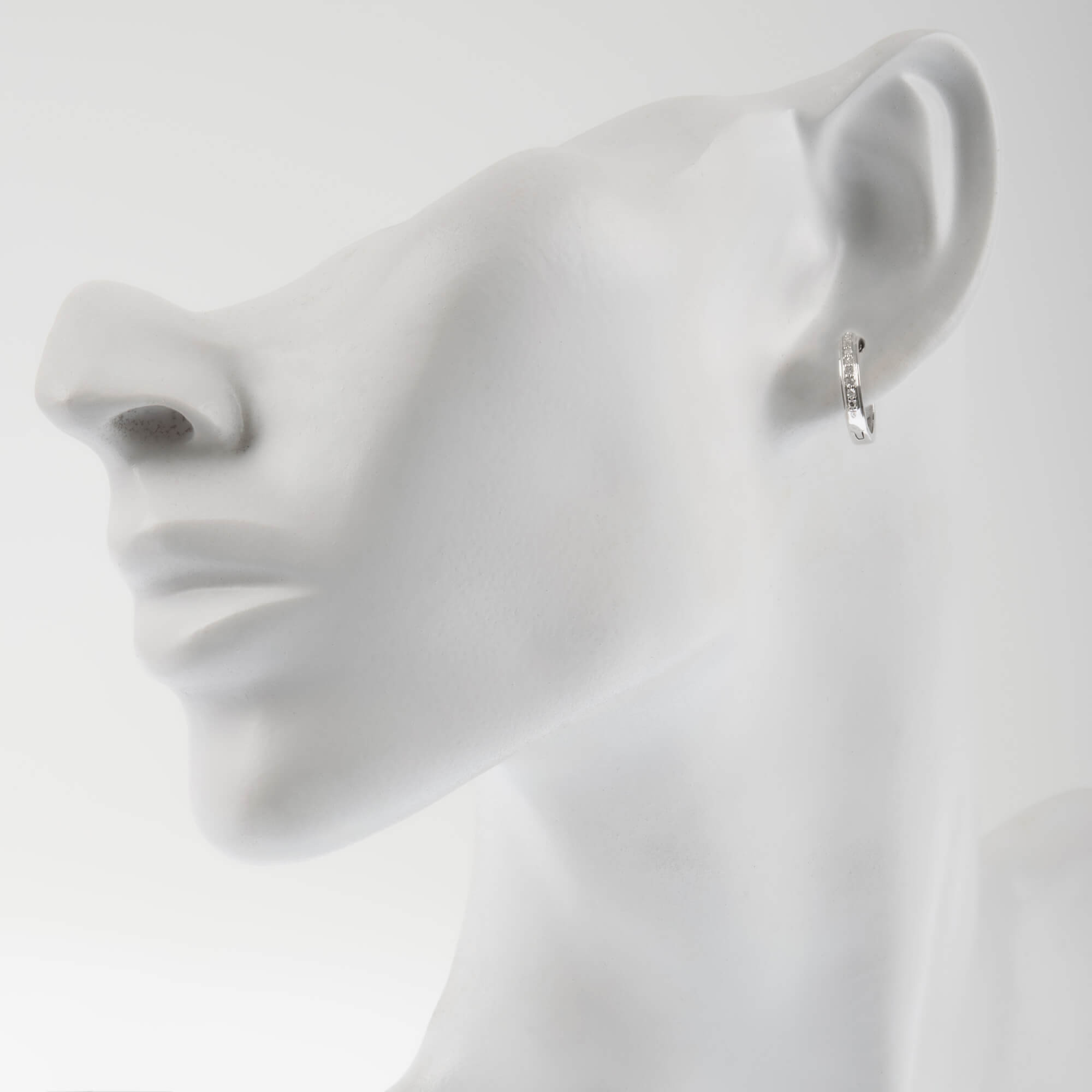 9ct White Gold Diamond Hoop Earrings | Buy Online | Free Insured UK
