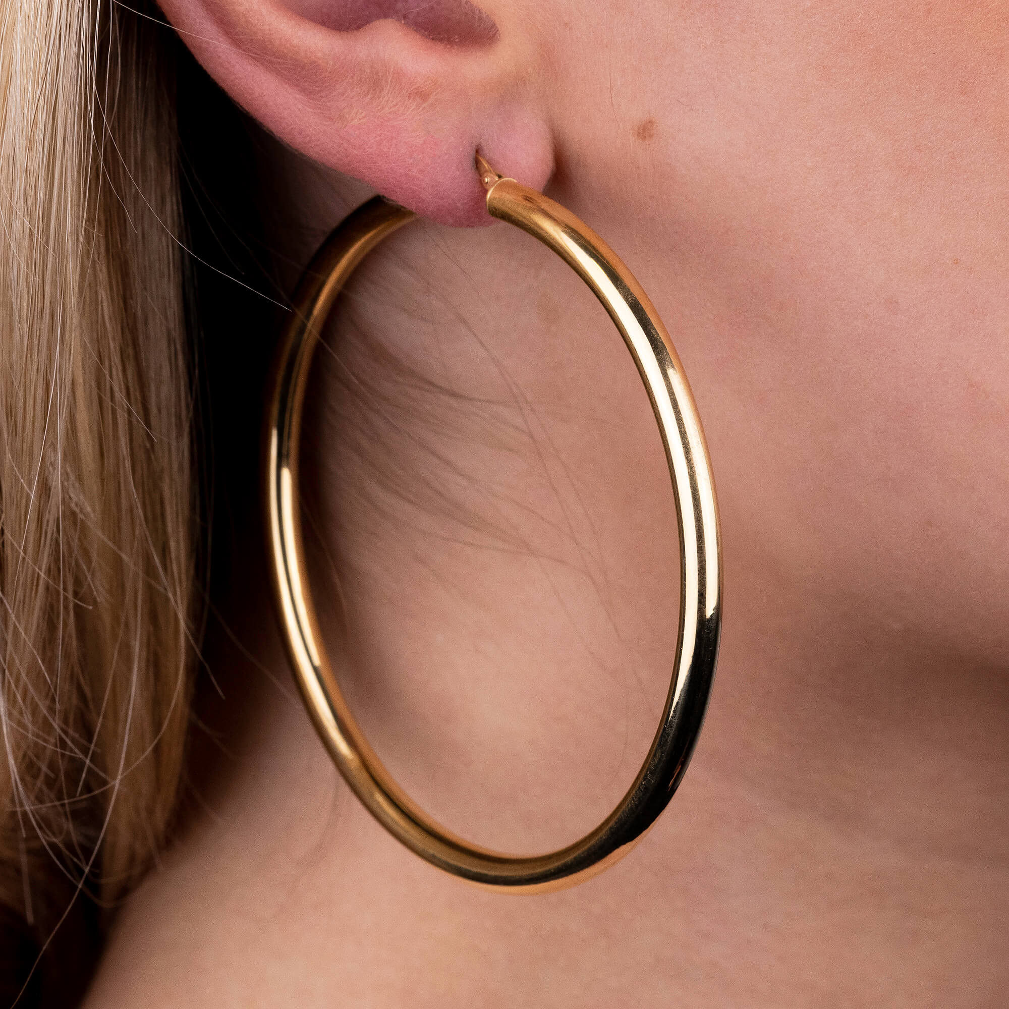 1pair Sterling Gold Silver Color Hoop Earrings 10mm-70mm Big Smooth Circle  Earrings Rose Gold Stainless Steel Loop Earrings For Women Jewelry | Fruugo  NO