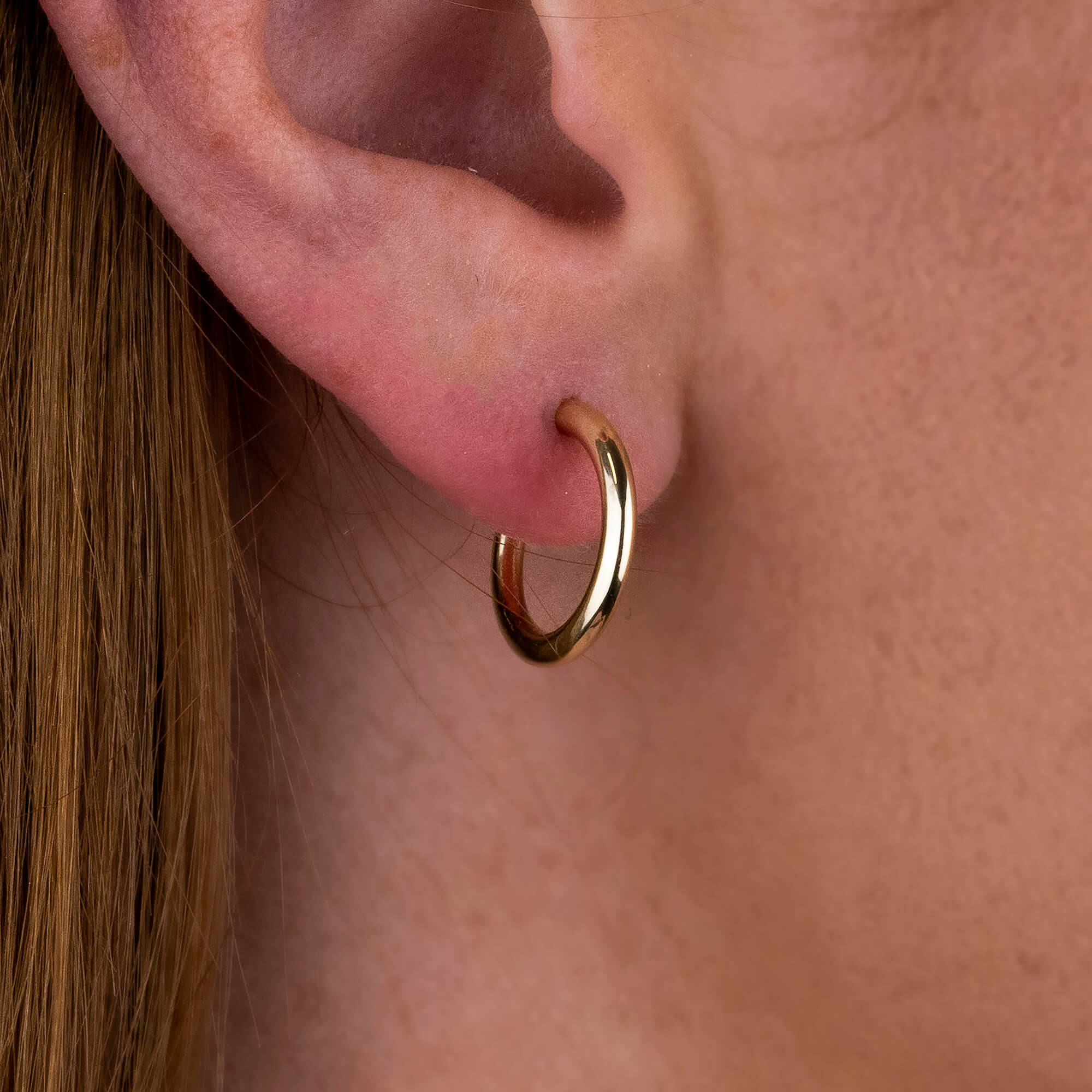 Thick Gold Hoop Earrings - 14k Solid Gold | Helen Ficalora