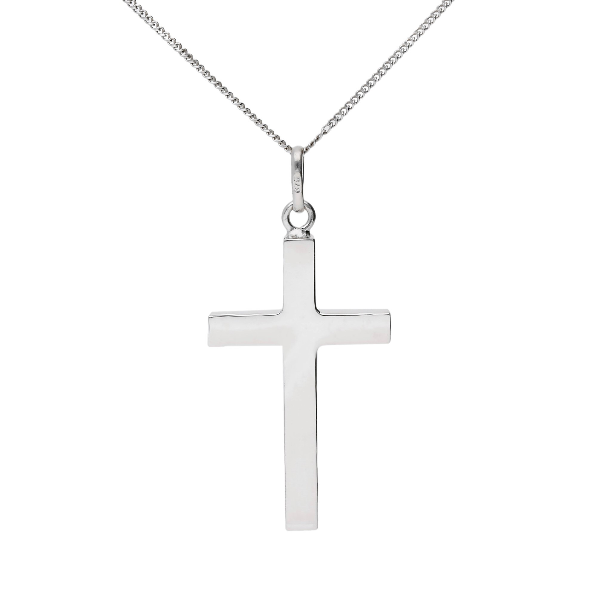 Sterling Silver Mens Cross Pendant & Chain | Mens Jewellery UK