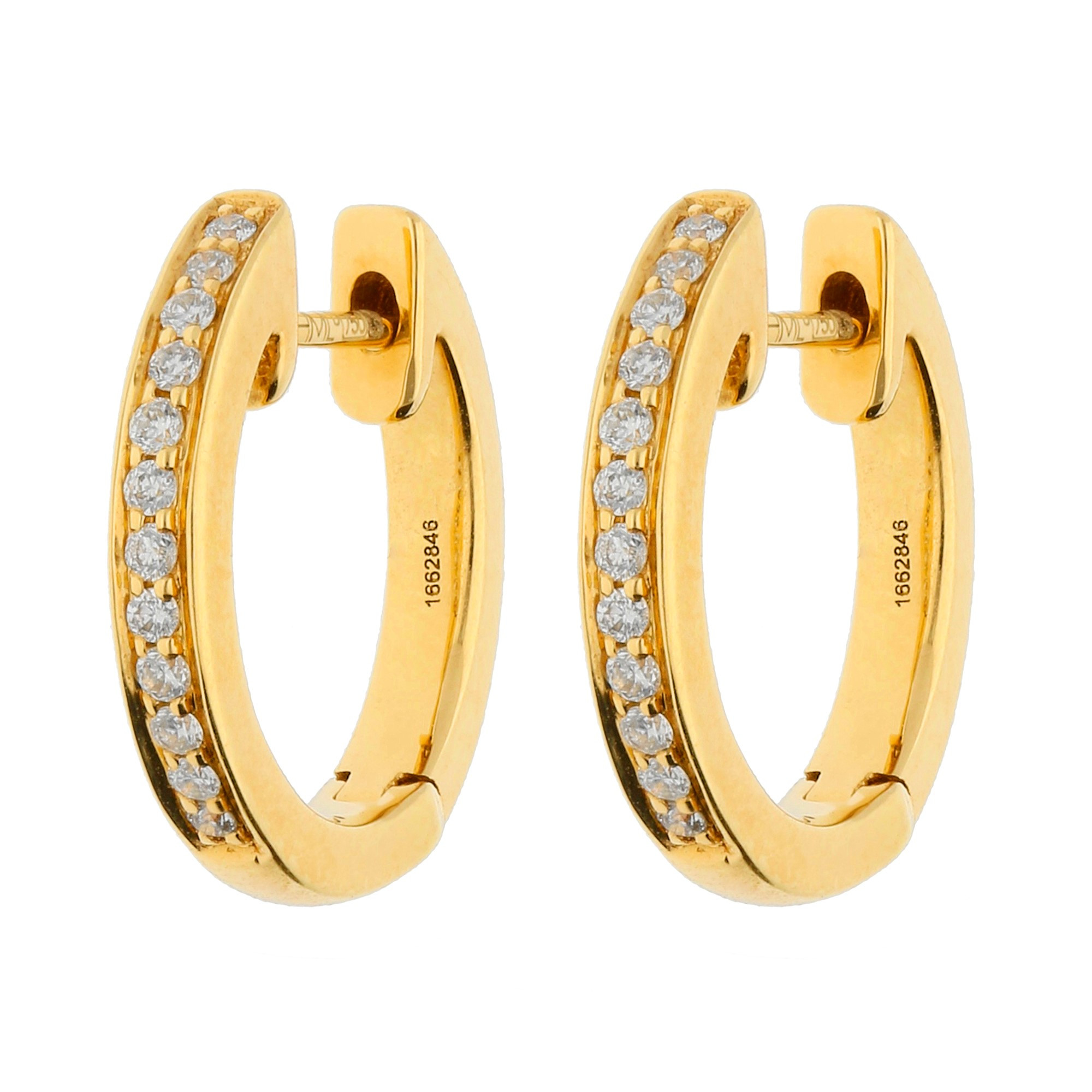 18ct Yellow Gold Diamond Hinged Hoop Earrings | Buy Online | Free