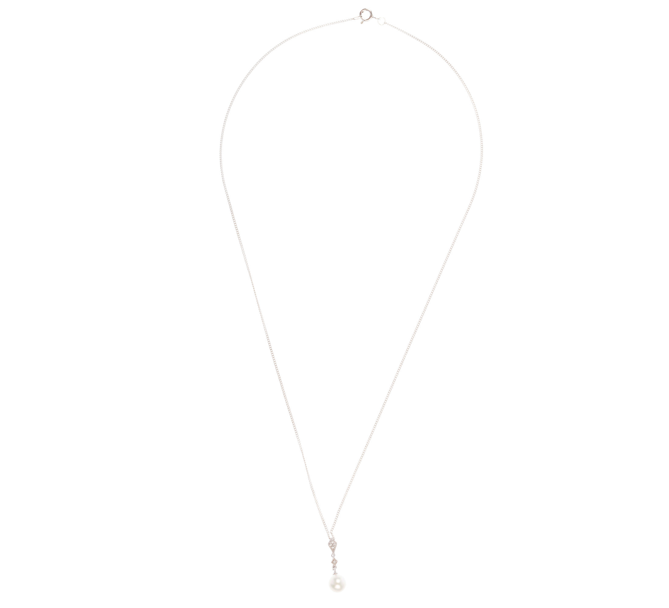 9ct White Gold Pearl & Diamond Pendant | Buy Online | Free Insured UK ...