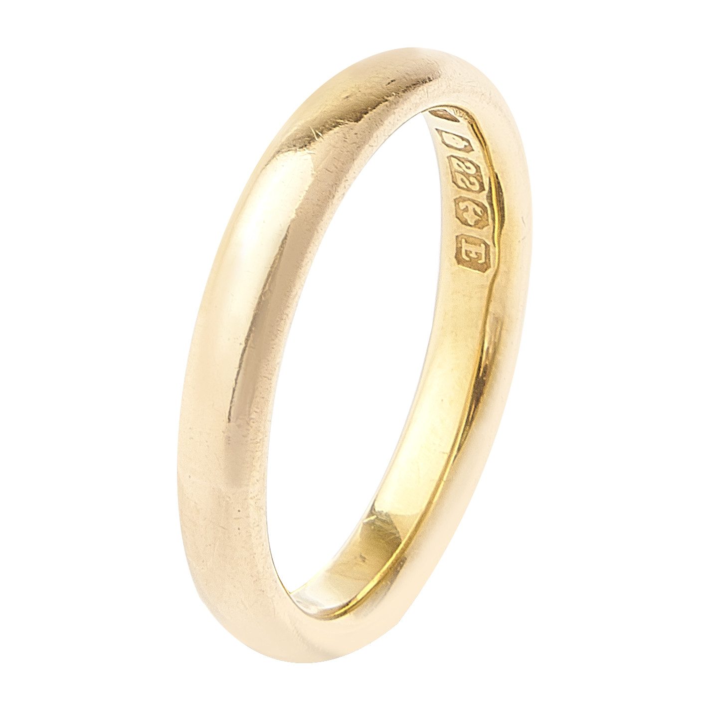 Antique 1850's 22ct Gold Court 3.00mm Wedding Band Buy