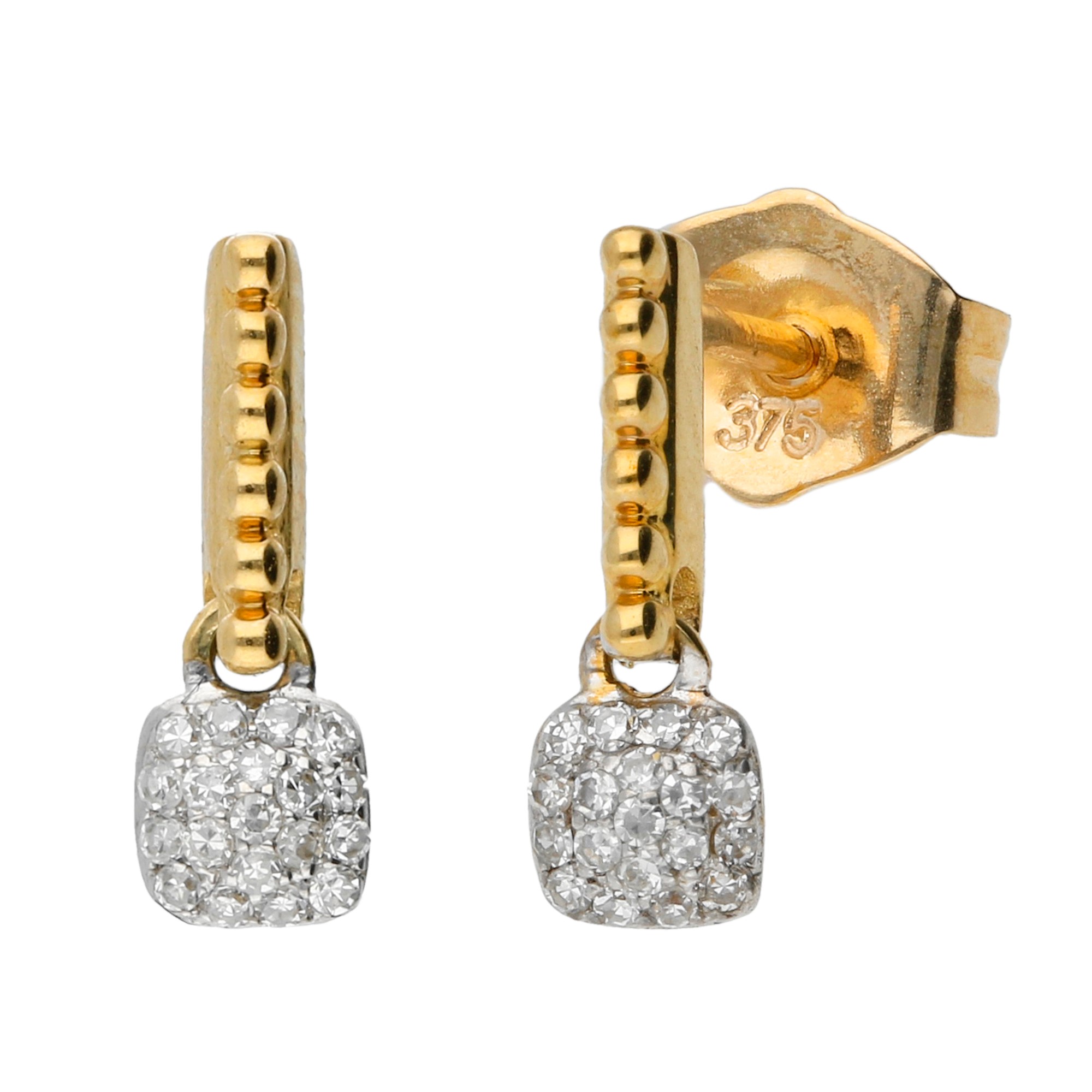 9ct Yellow Gold Diamond Drop Earrings Buy Online Free Insured