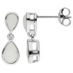 9ct White Gold Drop Earrings