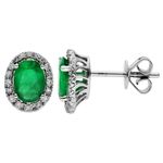 9ct White Gold Halo Stud Earrings