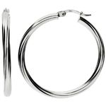 9ct White Gold Hoop Earrings