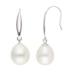 9ct White Gold Pearl Earrings