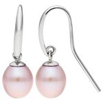 9ct White Gold Pearl Drop Earrings