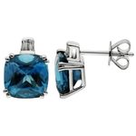 9ct White Gold Topaz Stud Earrings